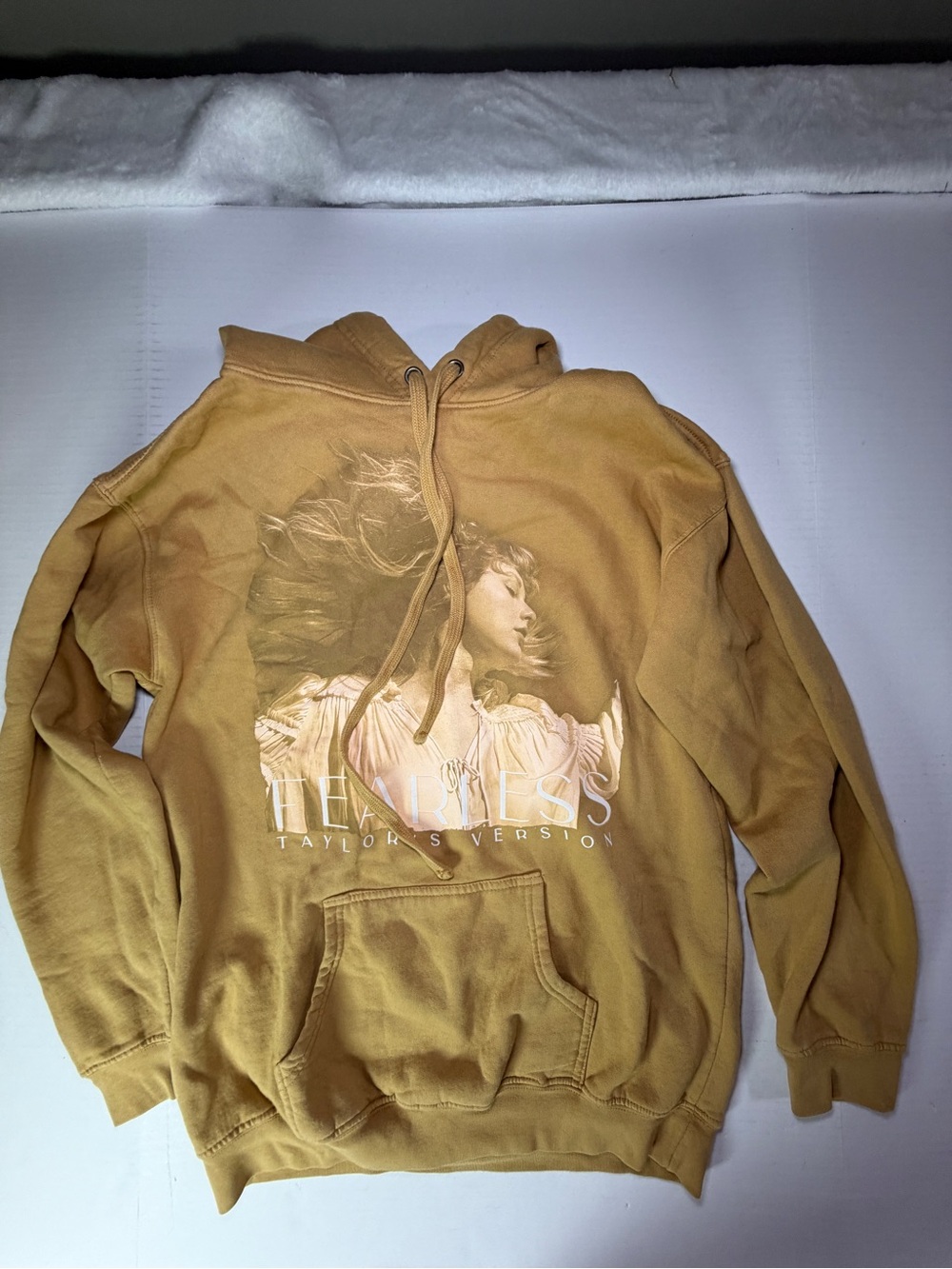 Taylor Swift Mustard Hoodie with 'Fearless' Graphic